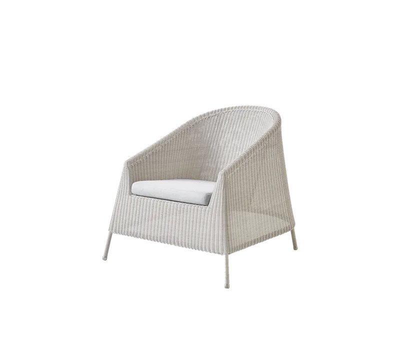 Kingston lounge chair de Cane-line en Sand, small round Weave, Light grey, Natté w/QuickDry & Airflow – photo du produit 2 sur 2