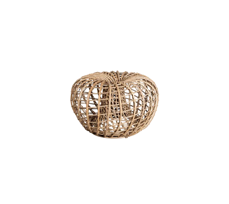 Nest coffee table/footstool, small by Cane-line in Natural, aluminium w/natural, medium round sticks Weave, None – product photo