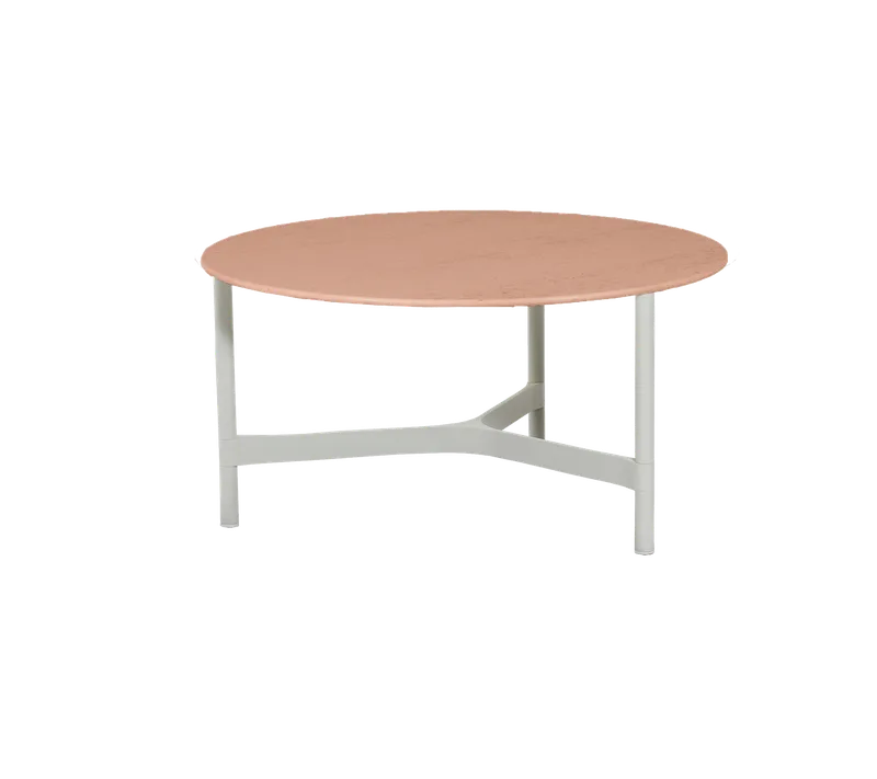 Twist coffee table, large by Cane-line in White, aluminium, Terracotta, ceramic – product photo