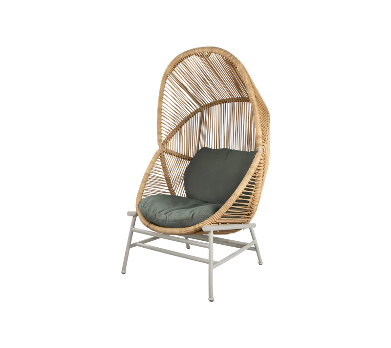 Hive chair by Cane-line in Natural, small round core Weave, Sand, Aluminium, Light green, Link w/QuickDry & Airflow – product photo