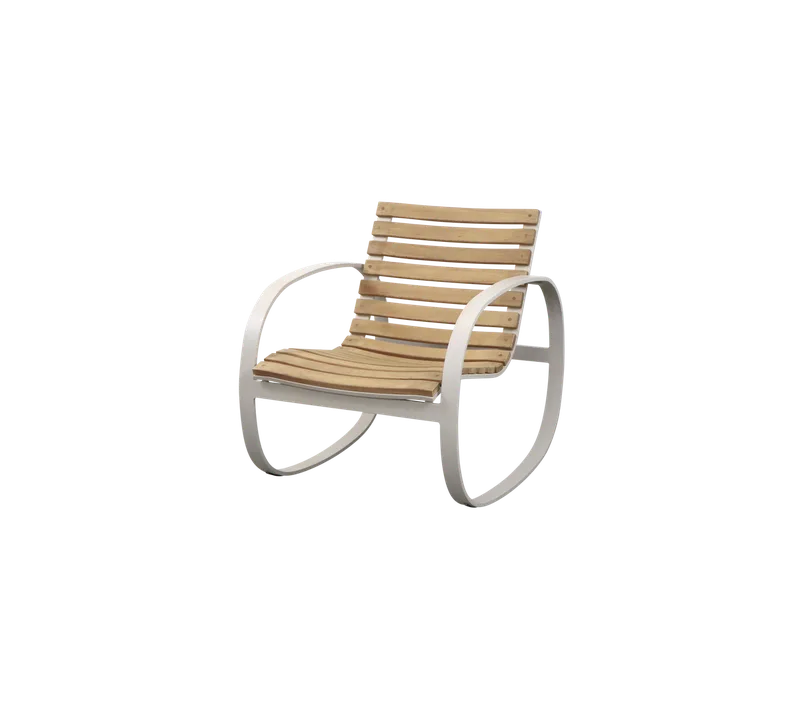 Parc rocking chair by Cane-line in Teak w/sand aluminium – product photo