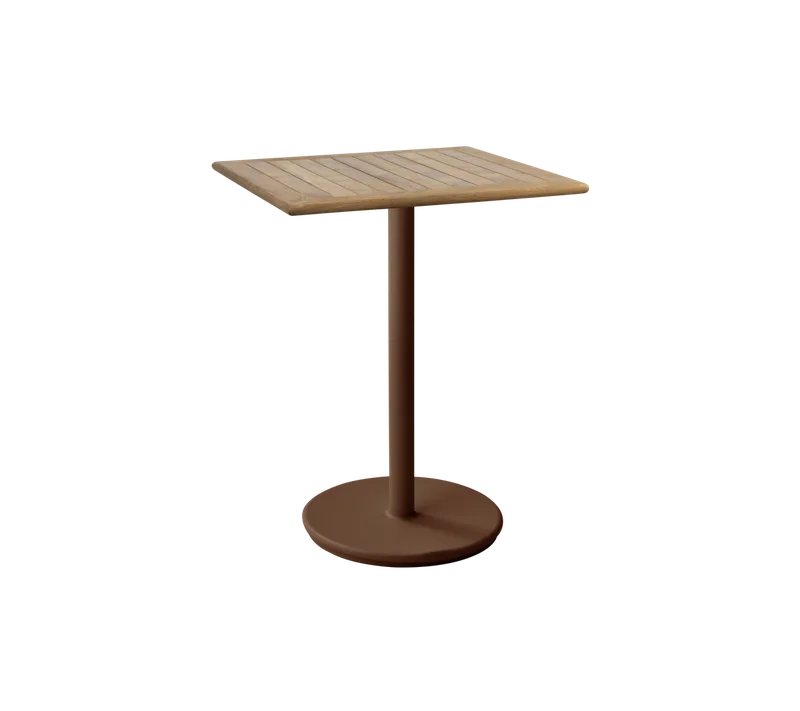 Go café table 72x72 cm van Cane-line in Desert red, aluminium, Teak w/rounded corners – productfoto