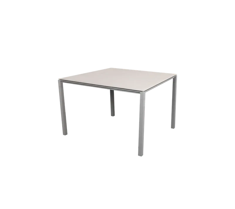 Pure dining table, 100x100 cm by Cane-line in Light grey, aluminium, Toscana sand, ceramic – product photo