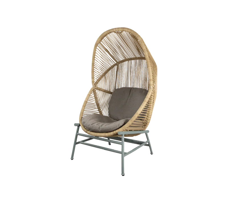 Hive chair by Cane-line in Natural, small round core Weave, Dusty green, aluminium, Taupe, AirTouch w/QuickDry & Airflow – product photo