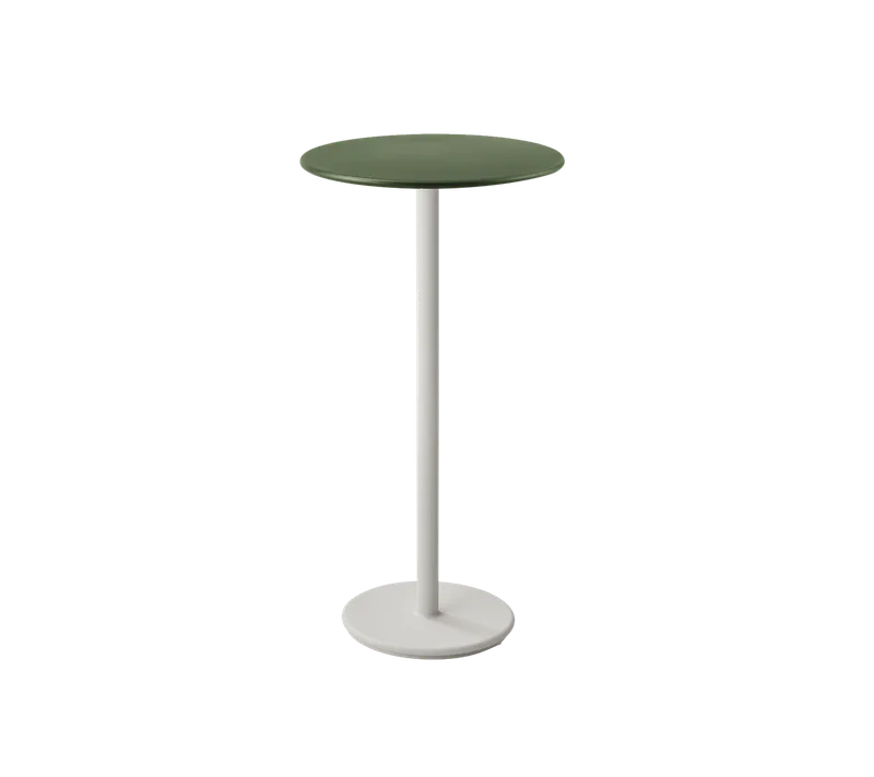 Go bar table dia. 60 cm von Cane-line in Sand, Aluminium, Dark green, aluminium – Produktfoto