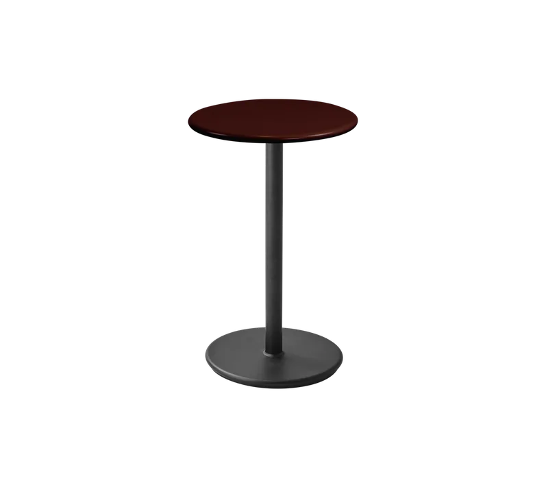 Go café table dia. 45 cm by Cane-line in Lava grey, aluminium, Burgundy, semi glossy aluminium – product photo