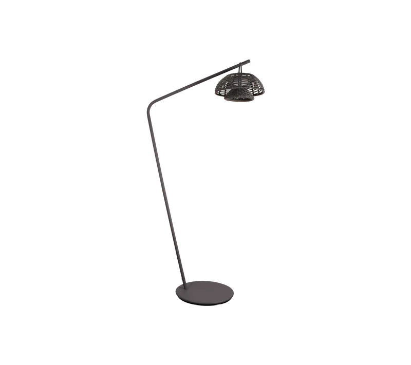 Illusion lamp, hanging / Illusion lamp w/stand by Cane-line in Dark grey, medium flat Soft Rope, Solar LED, Lava grey, aluminium – product photo