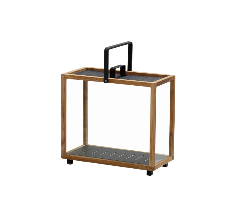 Lighthouse lantern, rectangular by Cane-line in Teak w/lava grey aluminium – product photo