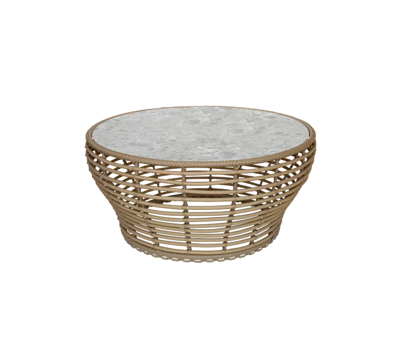 Basket coffee table, large von Cane-line in Natural, braid Weave, Multi colour, ceramic – Produktfoto
