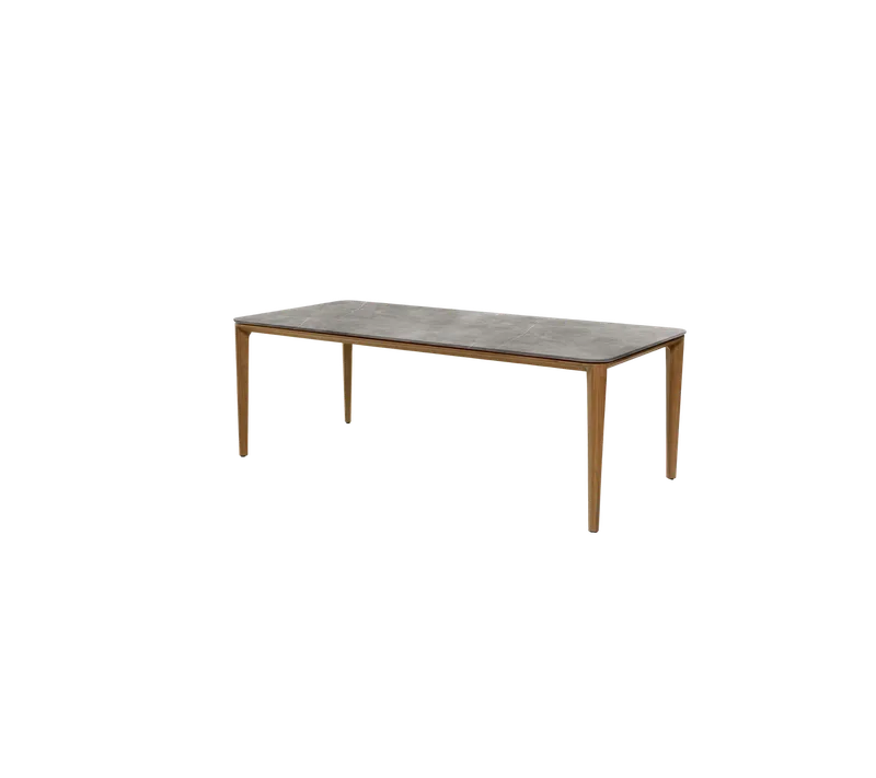Aspect dining table, 210x100 cm by Cane-line in Teak, Taupe, Ceramic w/rounded corners – product photo