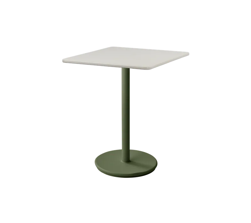 Go café table 75x75 cm van Cane-line in Dark green, aluminium, Sand, Aluminium – productfoto