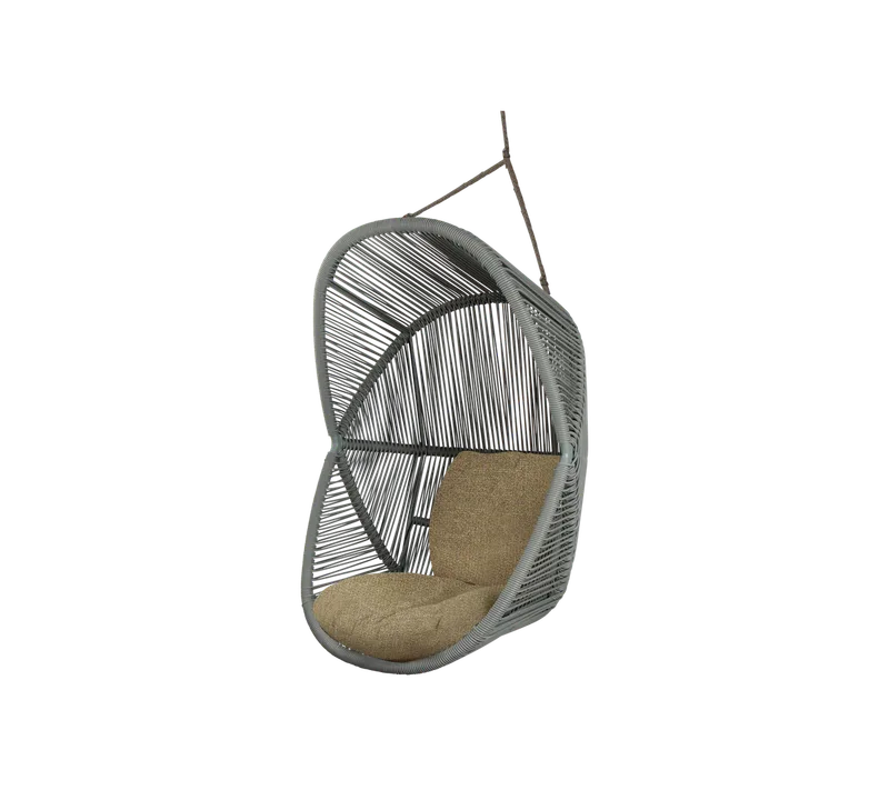 Hive chair von Cane-line in Dusty green, small round core Weave, Taupe, string Soft Rope, Turmeric yellow, Rise w/QuickDry & Airflow – Produktfoto