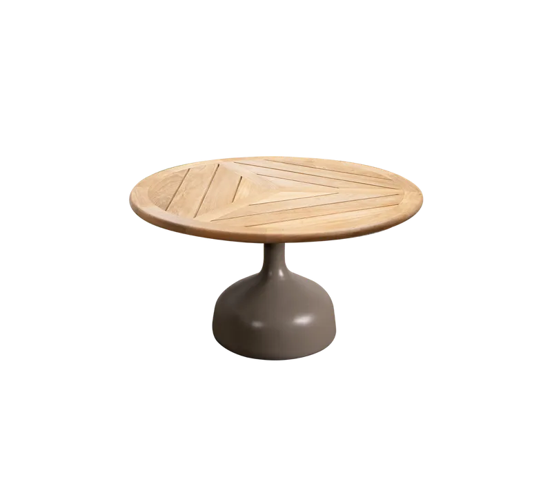 Glaze coffee table, large de Cane-line en Taupe, semi glossy aluminium, Teak, geometric 80 cm – photo du produit