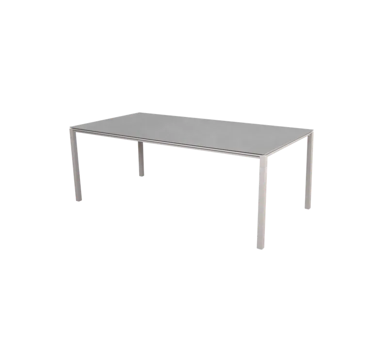 Pure dining table, 200x100 cm van Cane-line in Sand, Aluminium, Concrete grey, ceramic – productfoto