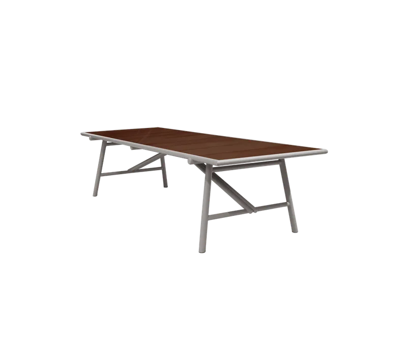 Sticks dining table, 280x100 cm by Cane-line in Taupe, aluminium, Burgundy, glazed stone w/tiles – product photo
