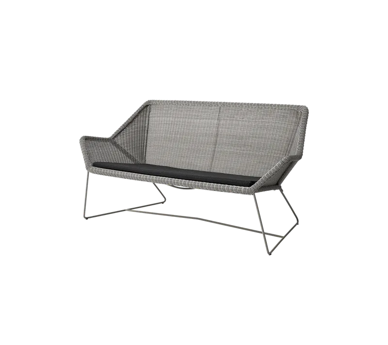 Breeze 2-seater sofa von Cane-line in Taupe, small round Weave, Black, Natté – Produktfoto