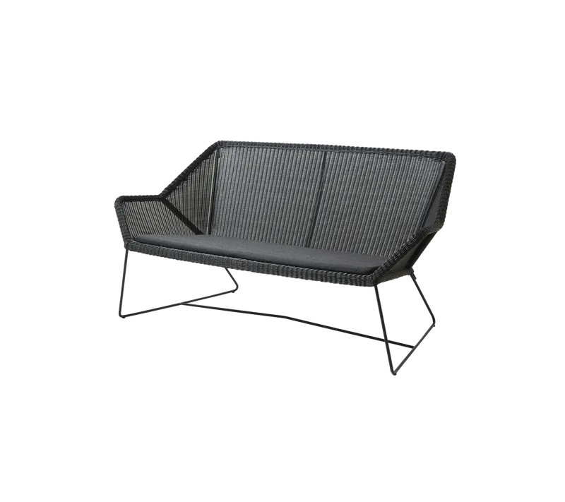 Breeze 2-seater sofa von Cane-line in Black, small round Weave, Black, Natté – Produktfoto