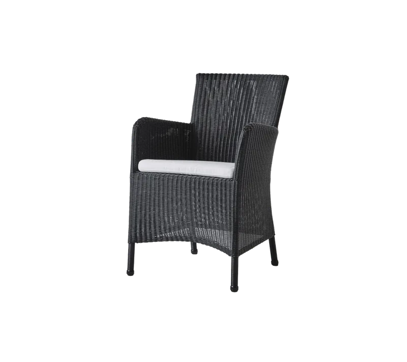 Hampsted chair by Cane-line in Black, small round Weave, White, Natté – product photo