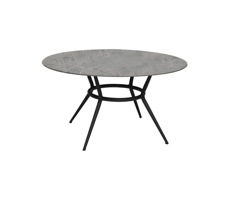 Joy dining table, dia. 144 cm by Cane-line in Lava grey, aluminium, Taupe, Ceramic – product photo
