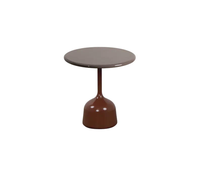 Glaze coffee table, small van Cane-line in Desert red, semi glossy aluminium, Taupe, lava stone glazed – productfoto