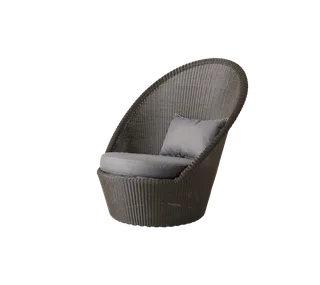 Kingston sunchair w/wheels by Cane-line in Mocca, small round Weave, Taupe, Natté w/QuickDry & Airflow – product photo 2 of 2