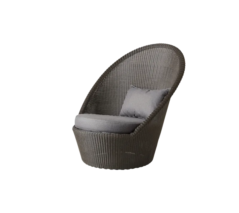 Kingston sunchair w/wheels by Cane-line in Mocca, small round Weave, Taupe, Natté w/QuickDry & Airflow – product photo 2 of 2
