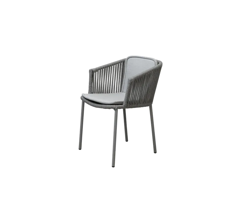 Moments chair, stackable de Cane-line en Grey, string open Soft Rope, Light grey, Natté seat/back – photo du produit 2 sur 2