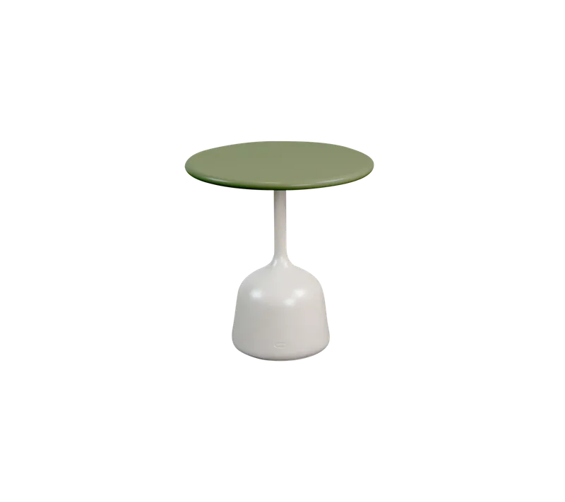 Glaze coffee table, small by Cane-line in Sand, semi glossy aluminium, Olive green, semi glossy aluminium – product photo