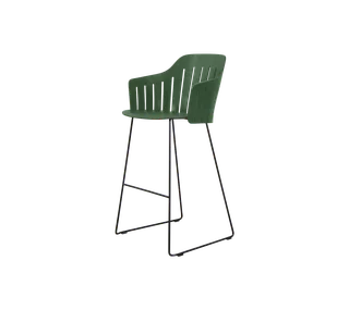 Choice bar chair von Cane-line in Dark green, polypropylene, up to 98% recycled, Black, steel, indoor – Produktfoto 2 von 2