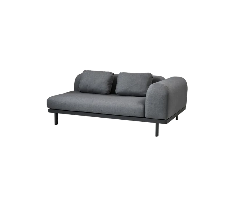 Space 2-seater module sofa van Cane-line in Grey, AirTouch w/QuickDry & Airflow, Grey, AirTouch w/QuickDry & Airflow, Grey, AirTouch w/QuickDry & Airflow – productfoto