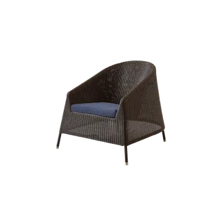 Kingston lounge chair van Cane-line in Mocca, small round Weave, Blue, Link w/QuickDry & Airflow – productfoto 2 van 2