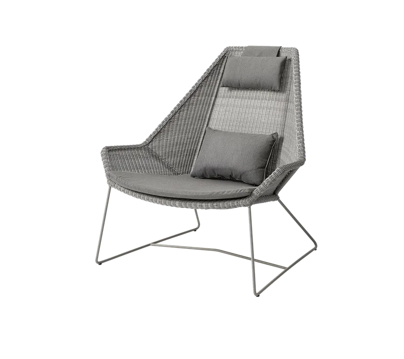 Breeze highback chair by Cane-line in Taupe, small round Weave, Taupe, Natté – product photo