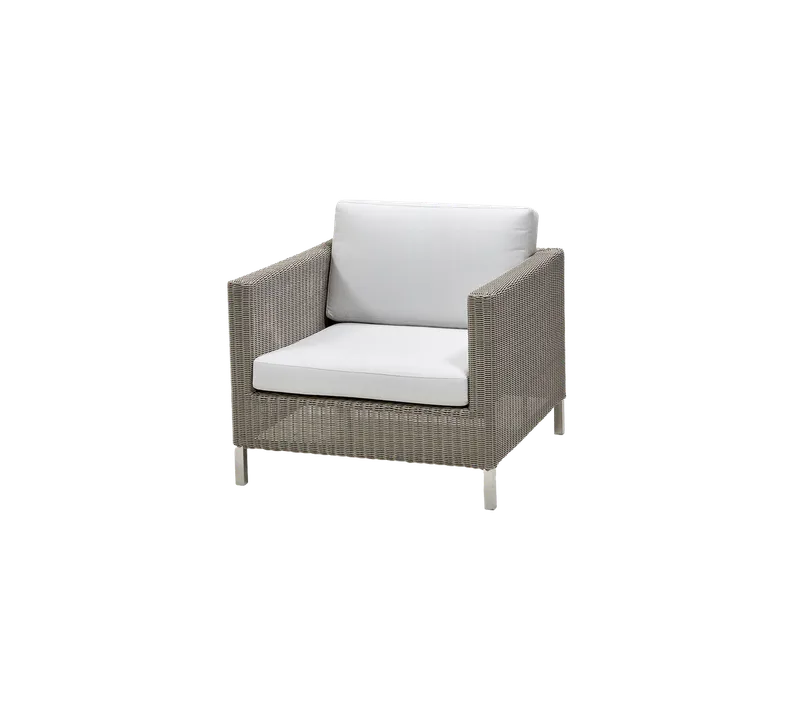 Connect lounge chair by Cane-line in Taupe, large round Weave, White, Natté w/QuickDry & Airflow – product photo