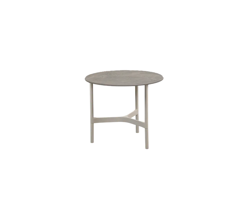 Twist coffee table, small von Cane-line in Sand, Aluminium, Taupe, Ceramic – Produktfoto