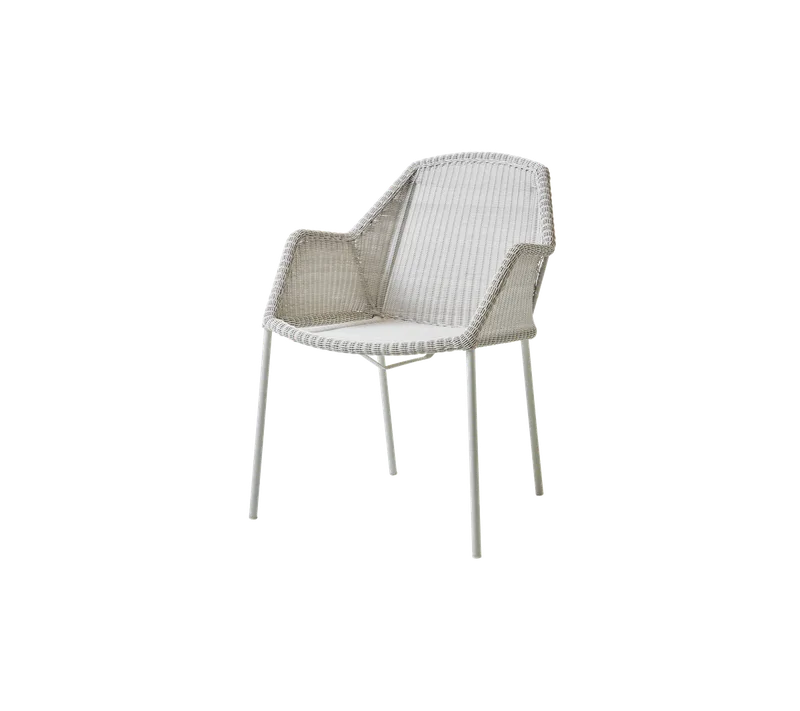 Breeze chair, stackable de Cane-line en White grey, small round Weave, Aucun – photo du produit