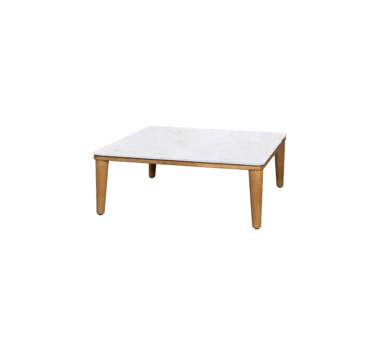 Capture coffee table, 85x85 cm by Cane-line in Teak, Travertine look, Ceramic w/rounded corners – product photo