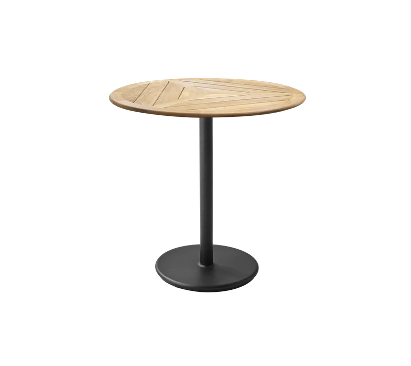 Go café table dia. 80 cm by Cane-line in Lava grey, aluminium, Teak, geometric 80 cm – product photo