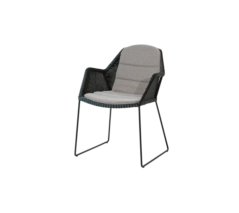 Breeze chair van Cane-line in Black, small round Weave, Light grey, Focus – productfoto