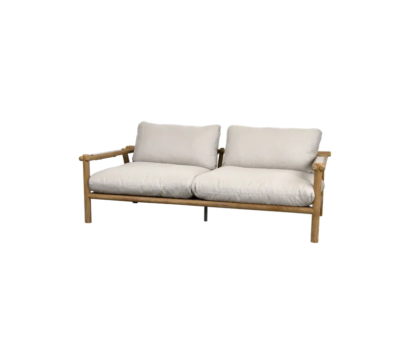 Sticks 2-seater sofa by Cane-line in Teak, Sand, Natté w/QuickDry & Airflow – product photo