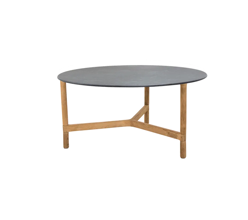 Twist coffee table, large by Cane-line in Teak, Fossil black, ceramic – product photo