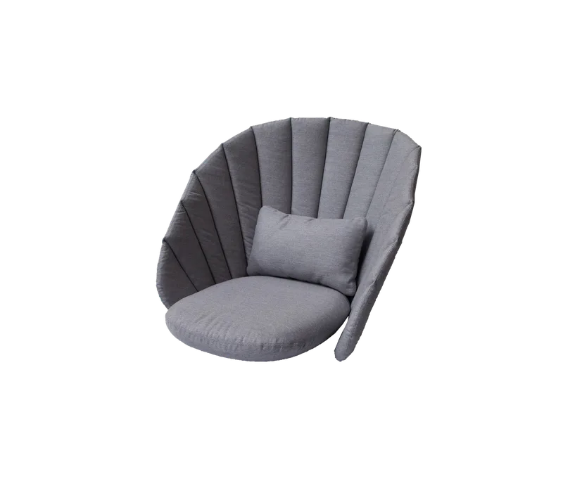 Peacock lounge chair/rocking chair cushion set de Cane-line en Grey, Natté w/QuickDry & Airflow – photo du produit
