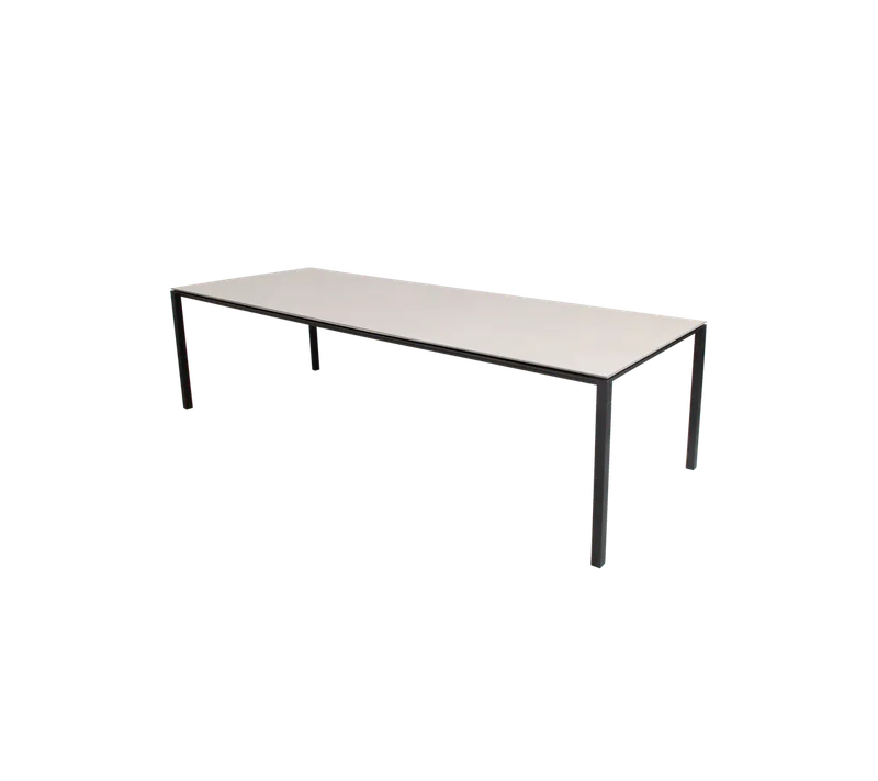 Pure dining table, 280x100 cm von Cane-line in Lava grey, aluminium, Toscana sand, ceramic – Produktfoto