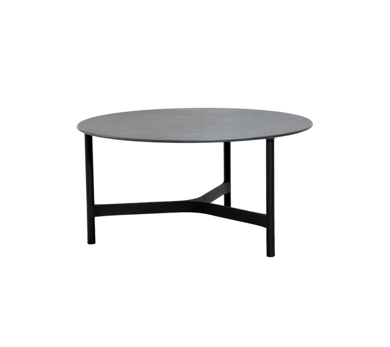 Twist coffee table, large von Cane-line in Lava grey, aluminium, Fossil black, ceramic – Produktfoto