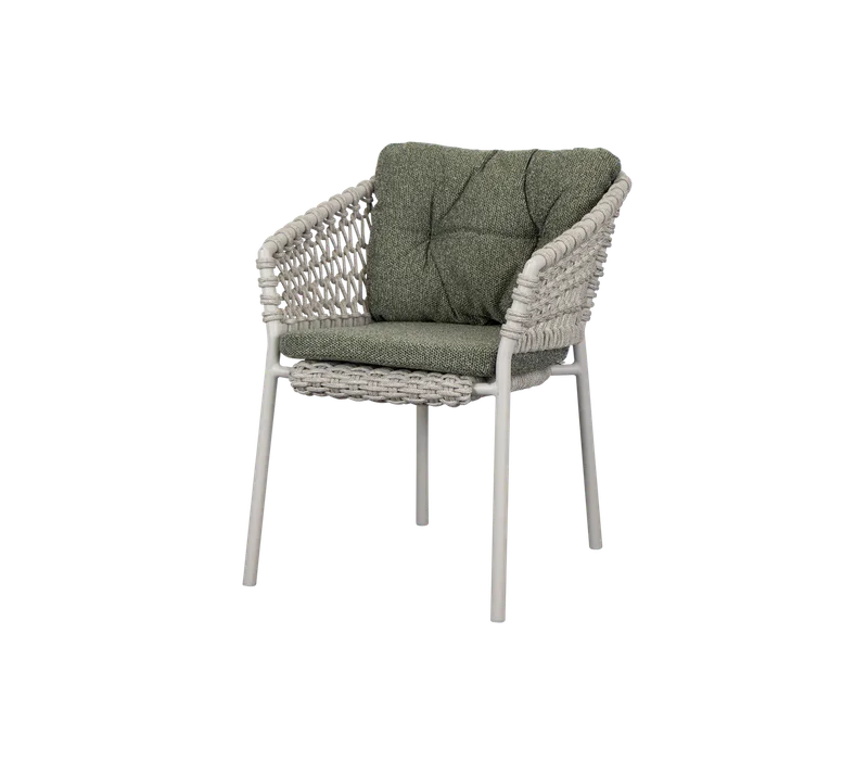 Ocean chair de Cane-line en Sand, round open Soft Rope, Dark green, Wove – photo du produit