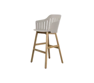Choice bar chair by Cane-line in Taupe, polypropylene, up to 98% recycled, Teak – product photo 2 of 2