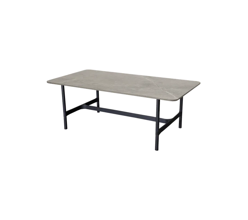 Twist coffee table, rectangular van Cane-line in Lava grey, aluminium, Taupe, Ceramic w/rounded corners – productfoto