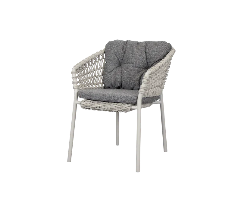 Ocean chair de Cane-line en Sand, round open Soft Rope, Dark grey, Wove – photo du produit