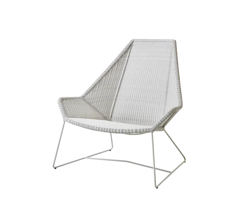 Breeze highback chair de Cane-line en White grey, small round Weave, Aucun – photo du produit