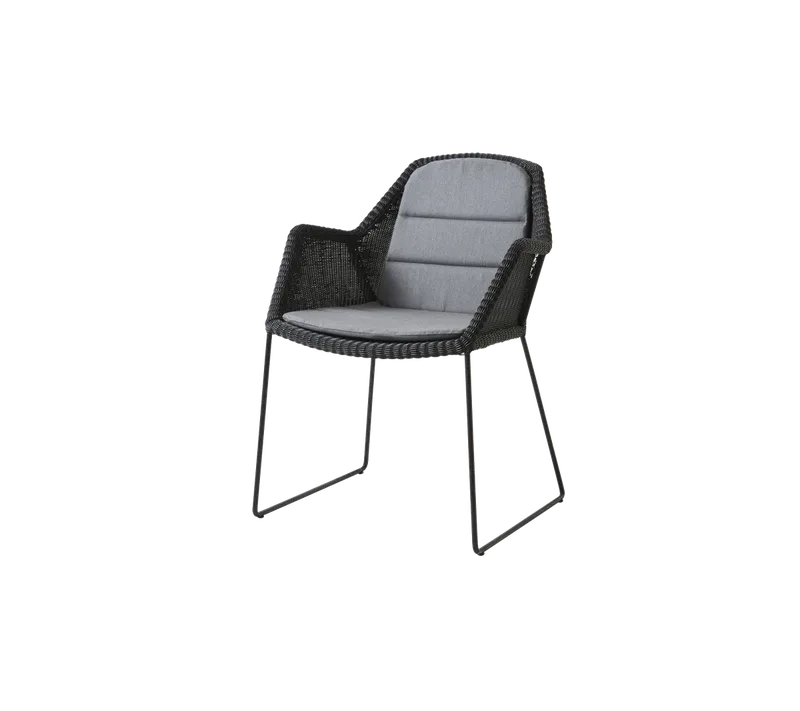 Breeze chair by Cane-line in Black, small round Weave, Grey, Natté – product photo