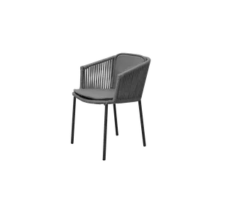 Moments chair, stackable by Cane-line in Dark grey, string open Soft Rope, Grey, Natté seat/back – product photo 2 of 2
